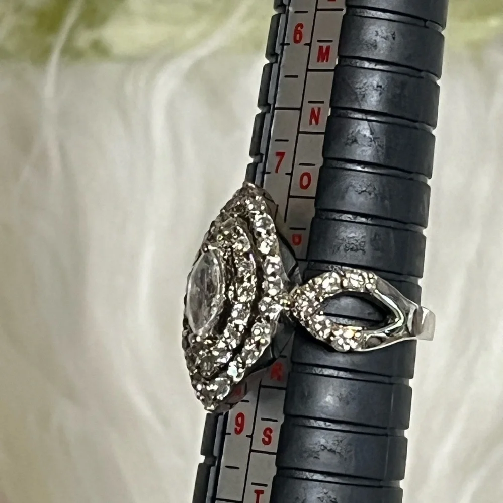 Sterling Marquise Sparkling WS Signed Ring
